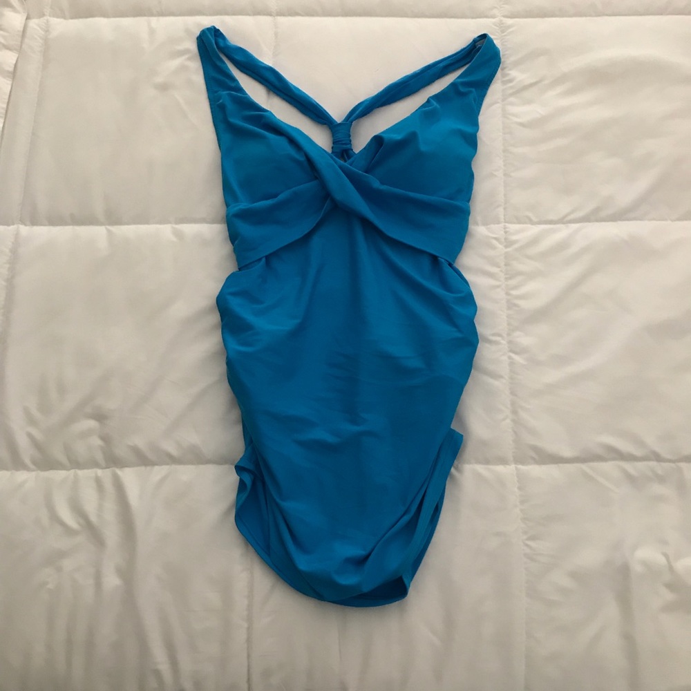 LL BEAN Turquoise  Skirted bathing suit 16